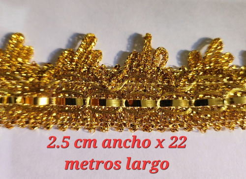 Galón Decorativo Dorado 2cm X 22 Metros