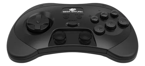Controlador Sem Fio Retro-bit Sega Saturn Preto Preto