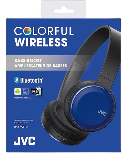 Imagen 2 de 5 de Auricular Inalambrico Bluetooth Jvc Ha-s190bt Bateria 17 Hs