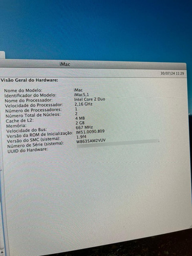 Imac 5.1 Funcionando Perfeitamente (Usado)