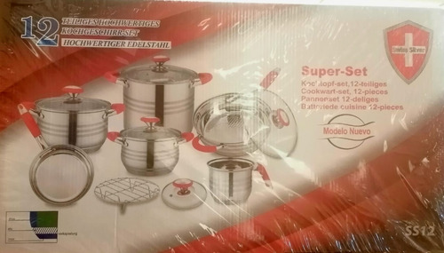 Imagen 2 de 2 de Bateria De Cocina De 12 Piezas, Swiss Silver