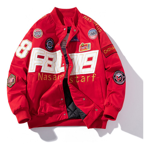 Chaqueta Gruesa Pareja Motocicleta Uniforme De Béisbol