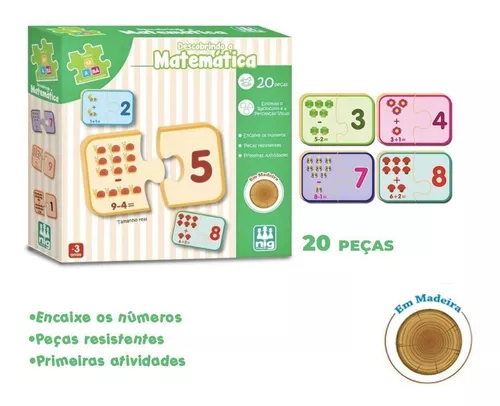 Jogo Madeira 20 Peças Matemática Nig Brinquedos - Bom Preço Magazine