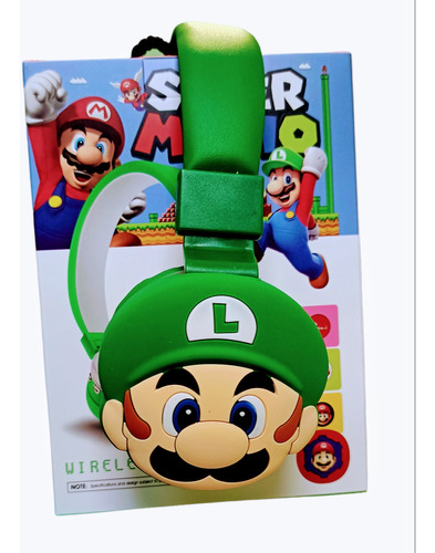 Audífonos Bluetooth De Mario Bross Headset Niños Y Niñas