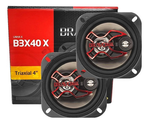 Imagen 4 de 6 de Parlantes Para Auto 4 Pulgadas Bravox B3x40 X-line 80rms P
