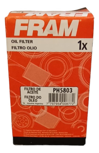 Filtro De Aceite Fram Ph5803