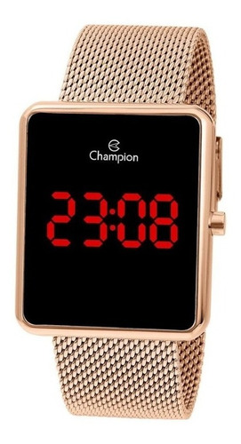 Relógio Champion Feminino Digital Rosê Quadrado Ch40080h