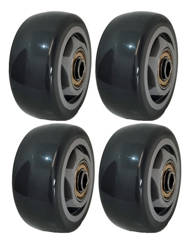 4x Rodas Rodinha De Pu Laranja C Rolamento Esfera 3 Pol.