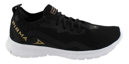 Tenis Mujer Pirma 4523 Deportivos Running Negro Oro Ligeros