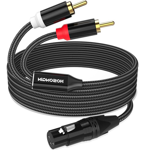 ~? Hosongin Xlr Hembra A Doble 2 Rca Macho Y-splitter Cable 