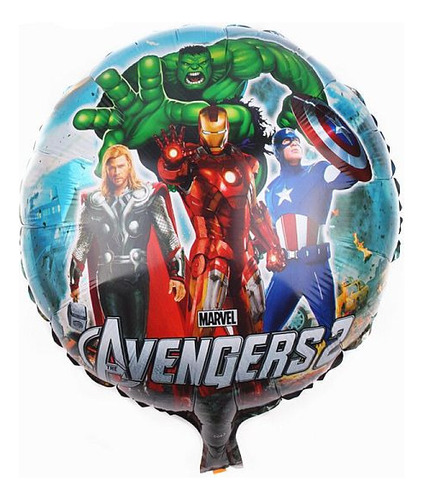 Globo Avengers/vengadores Metalizado 45cm Inflado C/helio