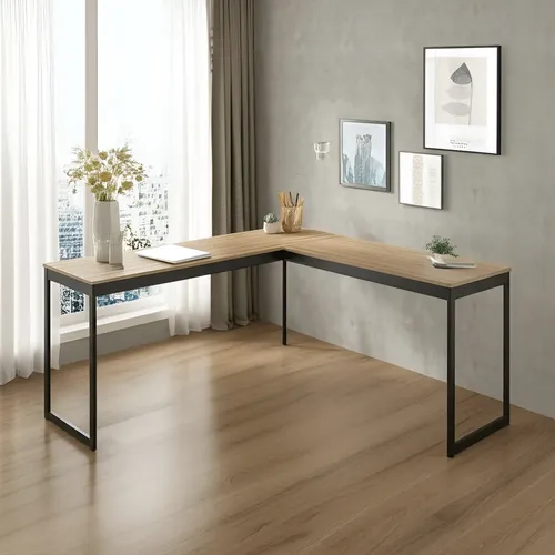 Mesa Em L Industrial Escrivaninha De Canto Nórdico Vintage Ferro ...