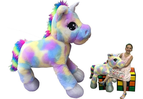 Unicornio Peluche Gigante Lentejuelas Removibles De Color