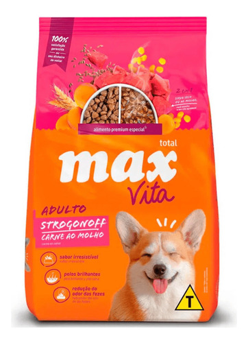 Ração Max Vita Cães Adulto Strogonoff Carne Ao Molho 3kg
