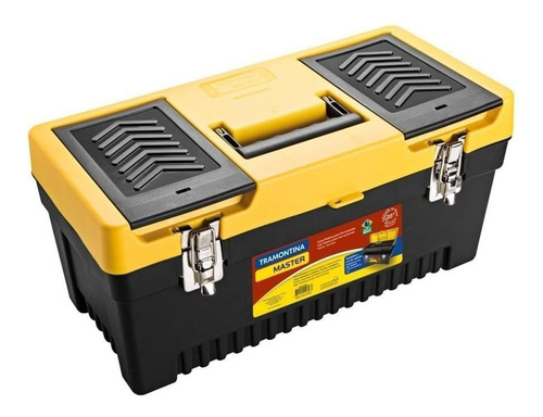 Imagen 1 de 2 de Caja de herramientas Tramontina 43803020 de plástico 24cm x 50.8cm x 24cm negra/amarilla