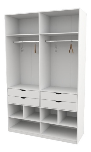 Armário Arara Gaveta Sabrina M11 100% Mdf (closet Gaveta) Cor Branco
