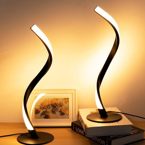 Bohon Lampara Mesa Moderna Espiral Led Para Mesita Noche