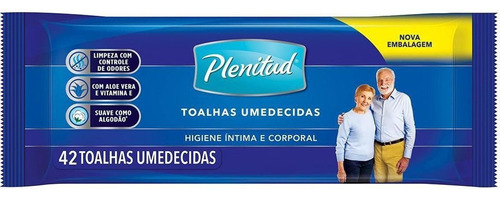 Toalha Umedecida Adulto Plenitud com 42 unidades