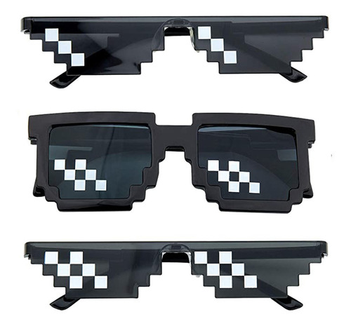 3 Piezas Pixel Sunglasses Gafas De Sol Cool Glasses