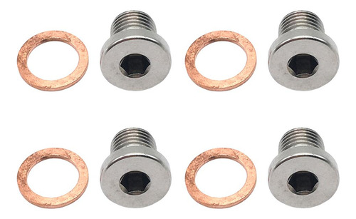 4 Set X1.25 Rosca Plata 304 Acero Inoxidable O2 Sensor Bung