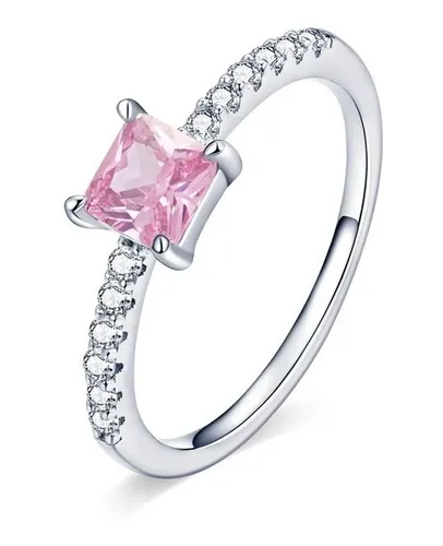 Anillos de plata con piedra rosa sales