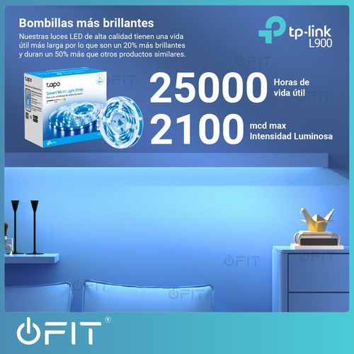 Imagen 6 de 10 de Tira De Luz Led Wi-fi Rgb 5mts Inteligente Streaming Tp-link