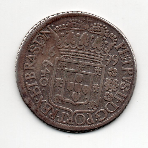 640 Reis 1699 Sl Var 12a Rev Horizontal M. Rara Rr (Usado)