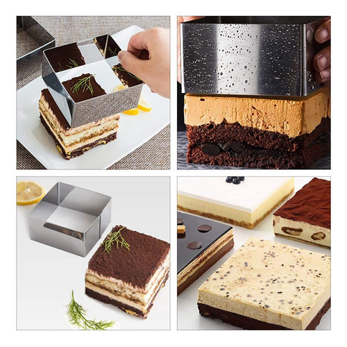 Alta Calidad Juego De 3 Moldes For Tartas, Moldes Cuadrados