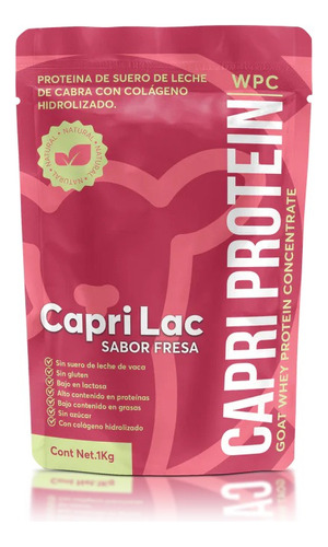 Capri Lac Colageno + Proteina De Leche De Cabra 1 Kg Sabor Fresa