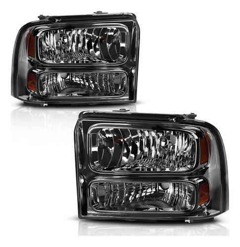 Conjunto De Faros Delanteros Compatible Con Ford F250 F350 F