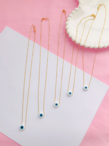 Imagem 2 de 4 de Colar Feminino Olho Grego