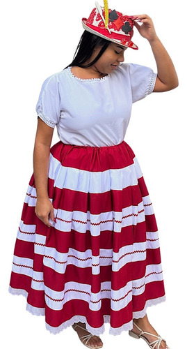 Saia Maria Navalha Umbanda Candomblé Bicolor Com Sianinha