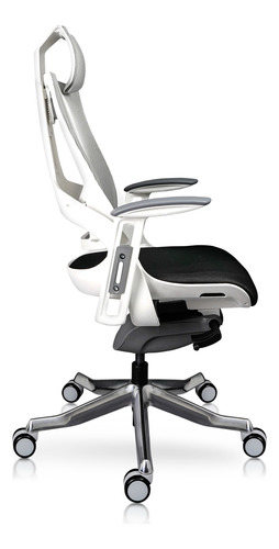 Silla Directiva Madagascar Blanco/negro Con Soporte Lumbar Blanco Negro