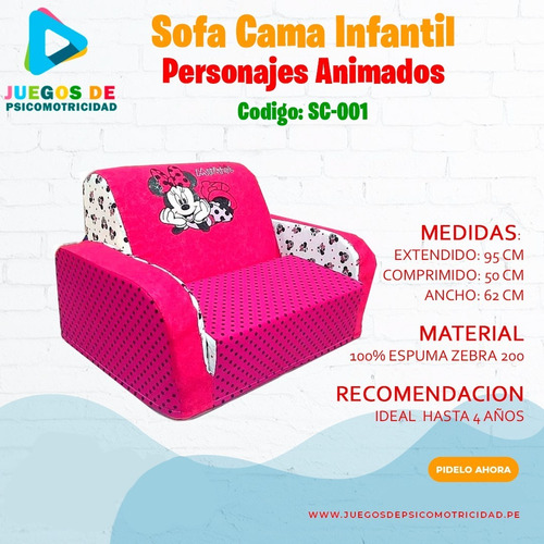 Imagen 7 de 10 de Sofa Cama Para Niños Y Niñas
