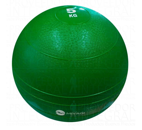 Balón Pelota Medicinal C/ Peso Inflable 5 Kg Verde Miyagi