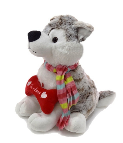 Perro Siberiano De Peluche Con Sonido Grande Enamorado