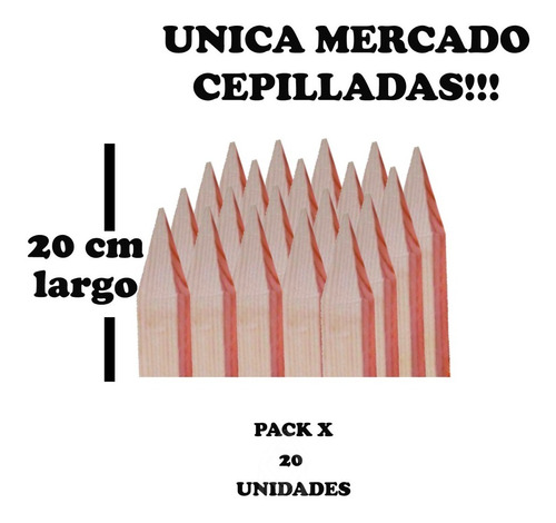 Especial Estacas De Madera Unicas Cepilladas 20cm X20u Rosa Claro
