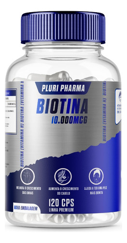 Biotina 10,000 mcg 120 cápsulas de sabor N/A