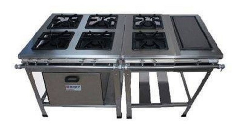 Fogão Industrial 6 Bocas Chapa Forno Baixa Pressão Ino Cor Inox na