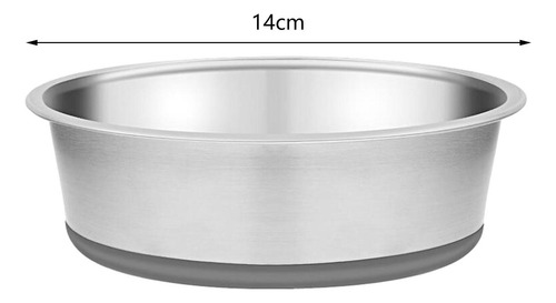 2 Cuenco De Acero Inoxidable Para Perros Con Base De 14cm