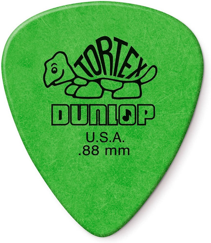 Imagem 1 de 8 de Palheta Dunlop Tortex 0.88mm Verde Pacote Com 6 Unidades
