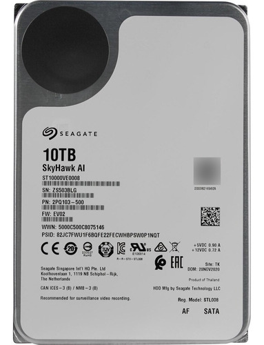 Disco Duro Interno Seagate Skyhawk Ai  10 Tb Especial Cctv