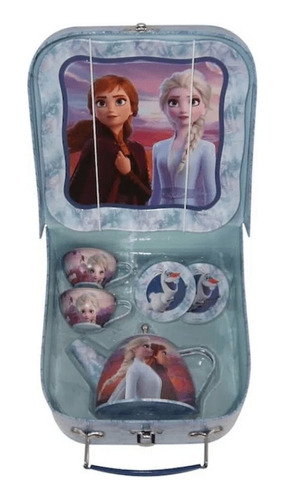 Set De Te Frozen Elsa Y Ana Juego Valija X 7 Piezas Cresko 