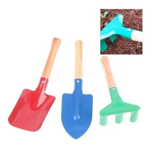 Set Jardinería Mini Palas Rastrillo Para Niños / Plantas 