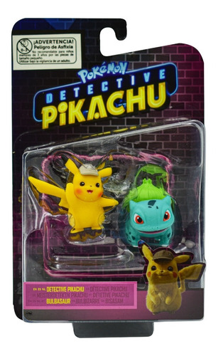 Set Detective Pikachu + Bubasaur Pokemon Detective Pikachu