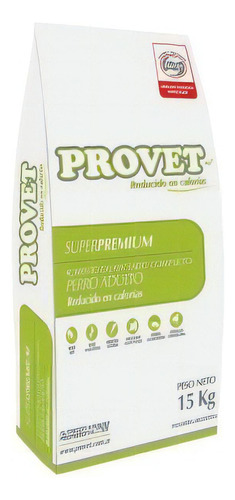 Alimento Provet Super Premium Bajas calorías para perro adulto en bolsa de 15 kg