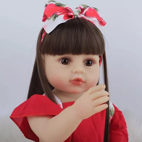 Boneca Bebê Reborn Menina Realista 100% Silicone 55cm Cor: ; Tamanho: 55;