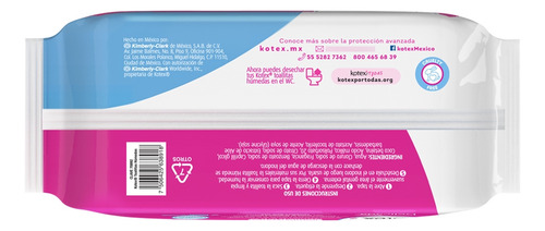 Toallas Higiene Intima Kotex Limpieza Delicada 56 Pza