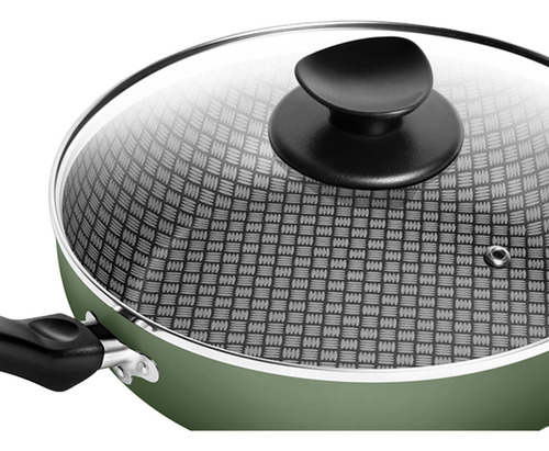 Frigideira Funda Quadrada N°24 Patolux Antiaderente Verde