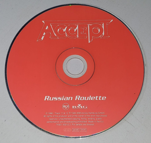 Cd Accept Russian Roulette (sem Os Encartes) (Usado)